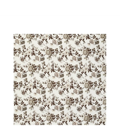 Tory Burch Happy Times Bouquet Square Tablecloth, 70" X 70" In Brown