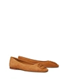 Tory Burch Georgia Square Toe Ballet Flat In Tan