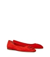 Tory Burch Georgia Square Toe Ballet Flat In Triple Red