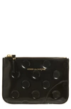 Comme Des Garçons Dot Embossed Small Pouch In Black