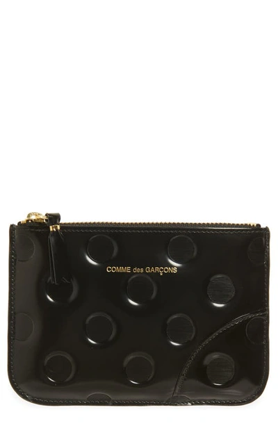 Comme Des Garçons Dot Embossed Small Pouch In Black