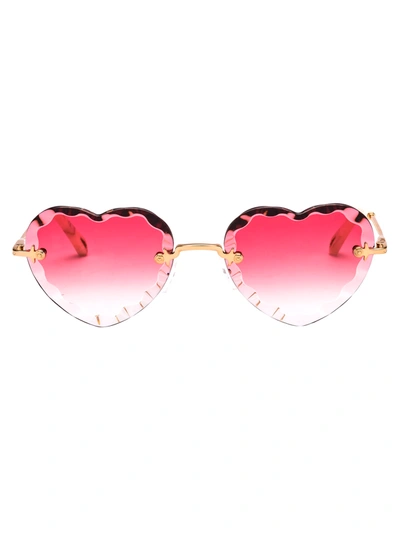 Chloé Ce150s Sunglasses In 823 Gold Gradient Red