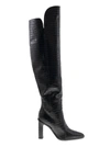 Max Mara Maxmara Beboot Boot Crocodile-print Black Leather In Black