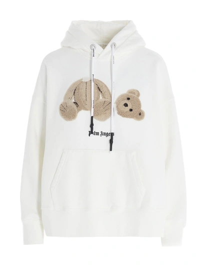 Palm Angels Bear Hoodie In White