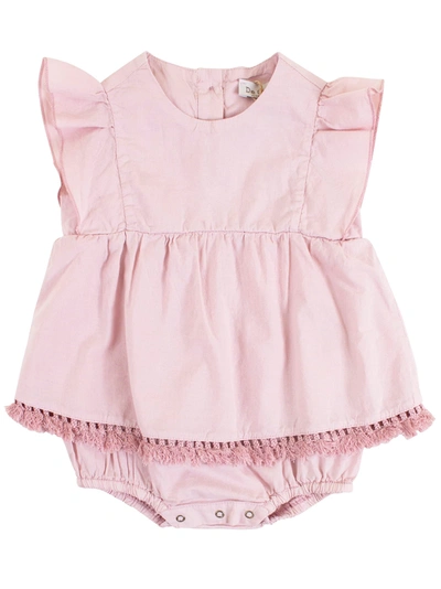 De Cavana Babies' Newborn Romper With Tassels In Pink