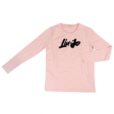 Liu •jo Kids' Logo T-shirt In Rose