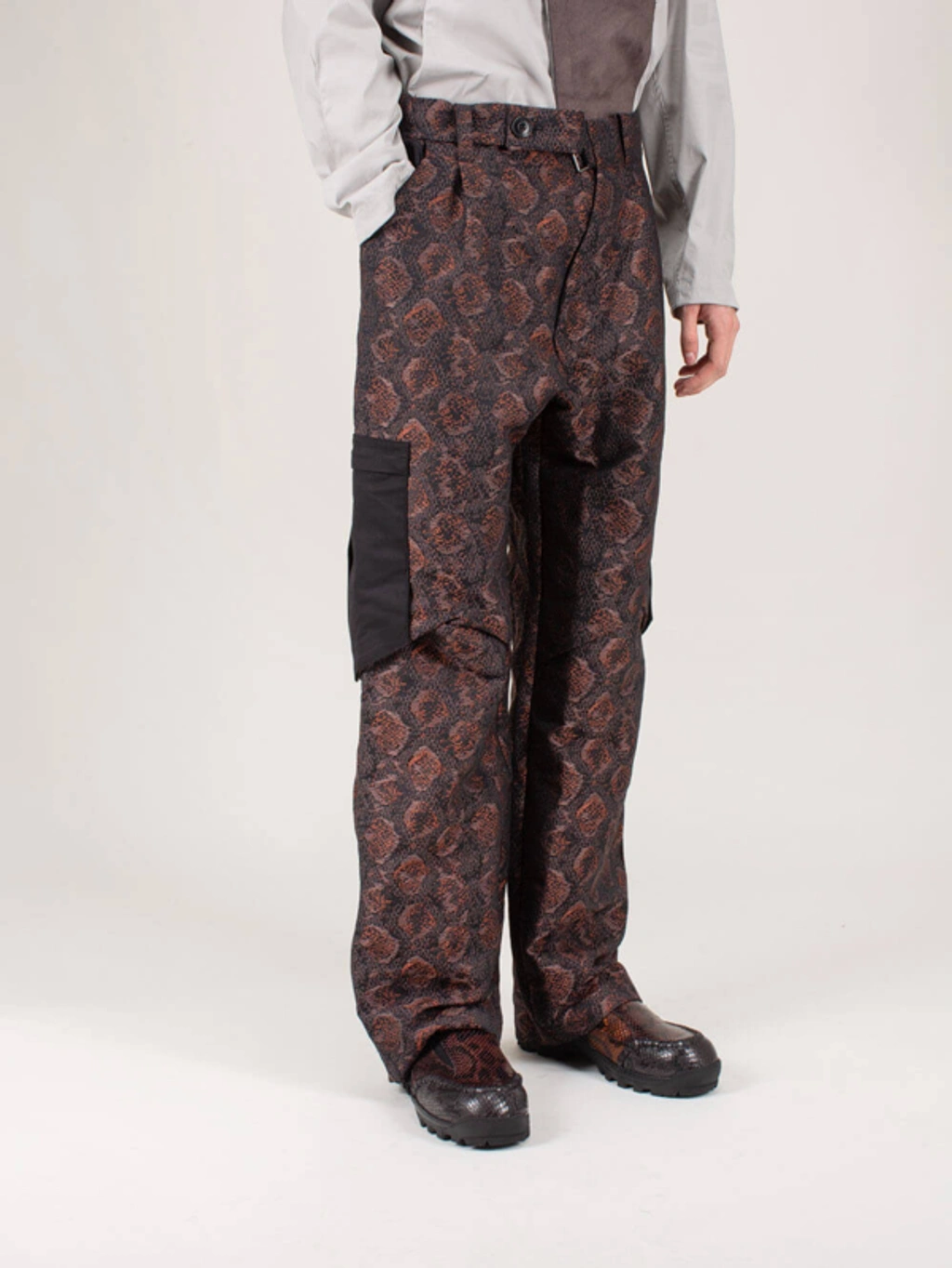 Kiko Kostadinov Bindra Cargo Trousers Auburn Snake In Mixed