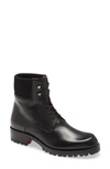 Christian Louboutin Trapman Leather Hiking Boots In Bk01 Black