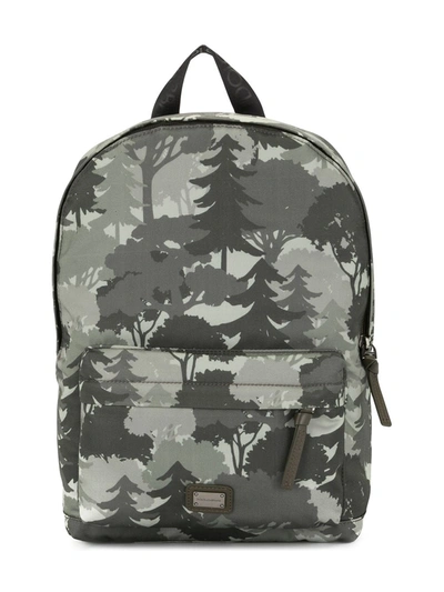 Dolce & Gabbana Kids' Tree Print Backpack In Green