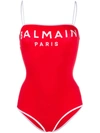 BALMAIN LOGO PRINT SWIMSUIT