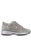 Hogan Interactive Glitter Sneakers In Grey