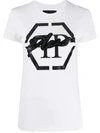 PHILIPP PLEIN RHINESTONE-EMBELLISHED LOGO T-SHIRT