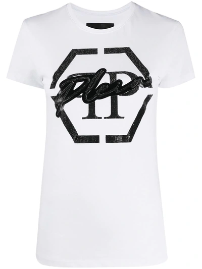 Philipp Plein Rhinestone-embellished Logo T-shirt In White