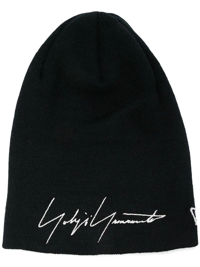 Yohji Yamamoto Embroidered Logo Beanie In Blue