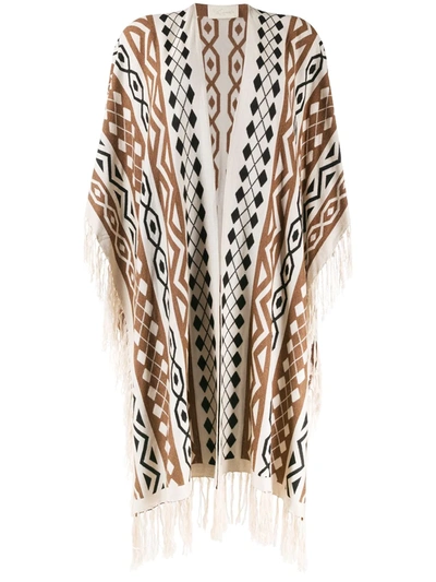 Mes Demoiselles Santana Knitted Poncho In Brown
