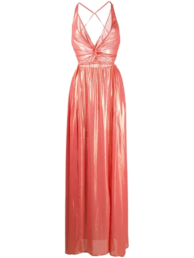 Antonella Rizza Penelope Low-cut Gown In Orange