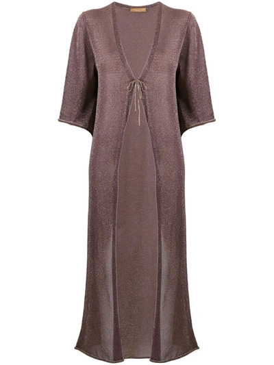 Antonella Rizza Aries Front-tie Cardigan In Chocolate-gold