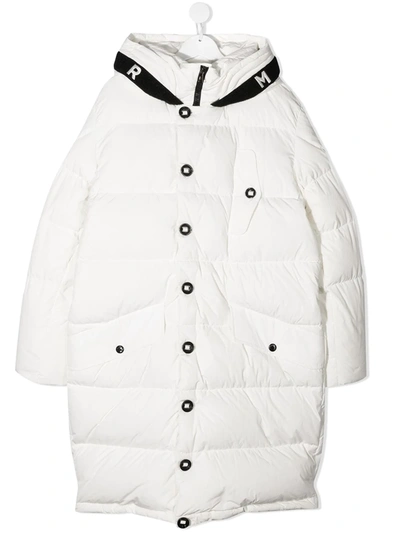 Moncler Kids' 羽绒衬垫大衣 In White