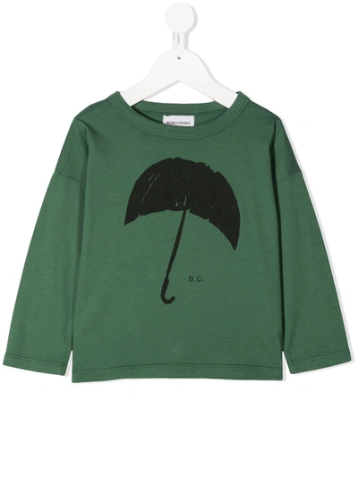 Bobo Choses Kids' Umbrella Print T-shirt In Green