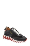 Christian Louboutin Military Green Leather Loubishark Sneakers In Black