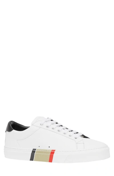 Burberry Rangleton Icon Stripe Low Top Sneaker In Optic White