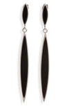 Isabel Marant Modernist Double Drop Earrings In Black/ Silver