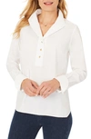 FOXCROFT EVELINA LONG SLEEVE POPOVER BLOUSE,192524