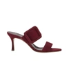 MANOLO BLAHNIK Dark Red Gable Sandals