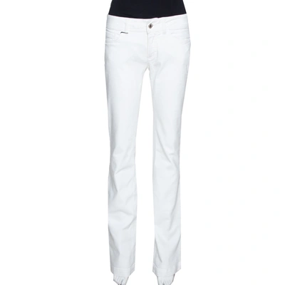 Pre-owned Dolce & Gabbana White Denim Cool Fit Flared Jeans M