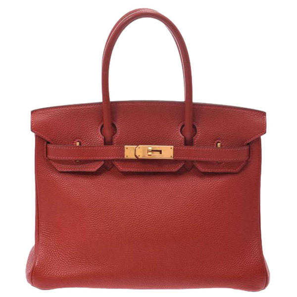 Pre-Owned Hermes Vermilion Red Togo Leather Gold Hardware Birkin 30 Bag | ModeSens