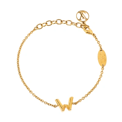 Pre-owned Louis Vuitton Lv & Me W Charm Gold Tone Bracelet