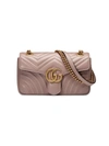 GUCCI Gg Marmont Pink Leather Shoulder Bag,581EA251-364D-5A5A-AE12-F7CD535BB5A1