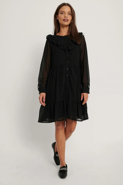 Trendyol Frill Detail Mini Dress - Black