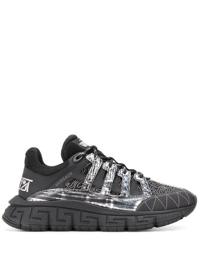 Versace Trigreca Low-top Sneakers In Black