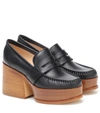 GABRIELA HEARST AUGUSTA LEATHER LOAFER PUMPS,P00490326