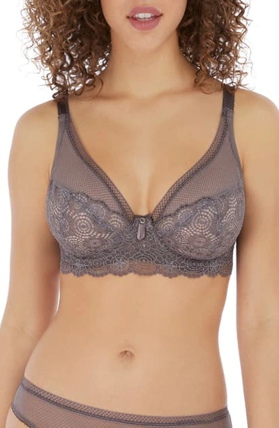 Freya Expression High Apex Underwire Plunge Bra In Shark