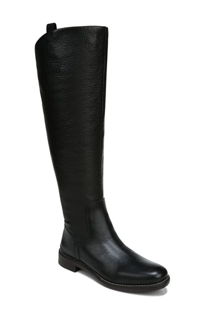 Franco Sarto Ldaya Wc Womens Leather Stacked Heel Knee-high Boots In Black Leather