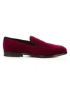 Dolce & Gabbana Velvet Loafers In Bordeaux