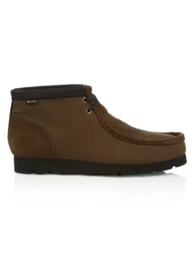 Clarks Originals Suede Wallabee Boots In Olive