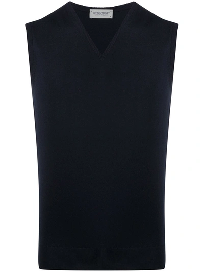 John Smedley Sleeveless Knit Pullover In Midnight