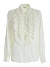 P.A.R.O.S.H PLEATED SHIRT IN IVORY COLOR