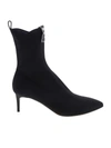 Moschino Logo Label Pointed Ankle Boots In Black In Black