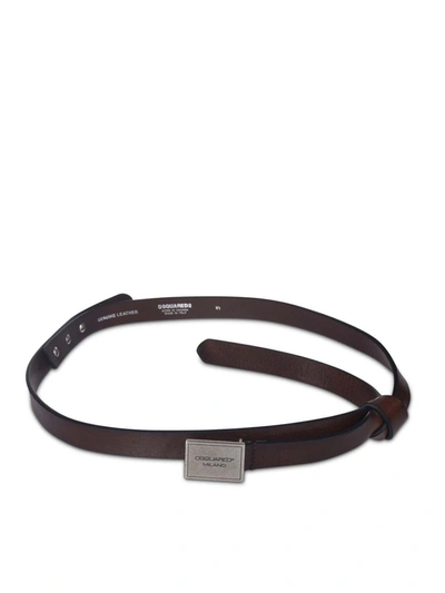 Dsquared2 Milano Belt In Brown