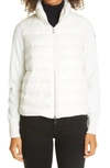 Moncler Quilted Down & Wool Short Cardigan In 030 White