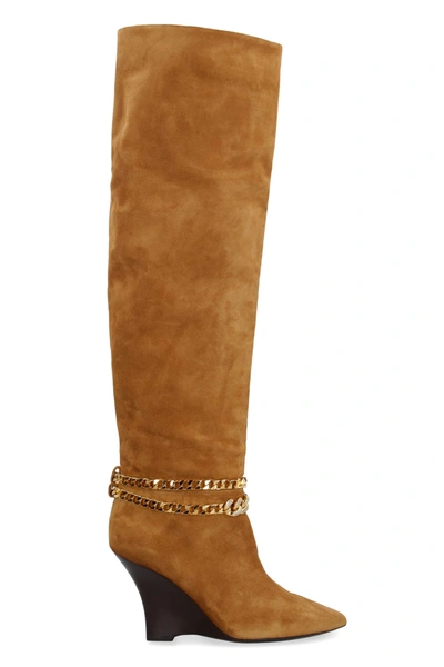 Alevì Kiara Suede Knee High Boots In Brown