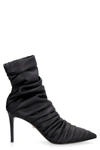 ALEVÌ GAIA DRAPED LEATHER ANKLE BOOTS,11552010