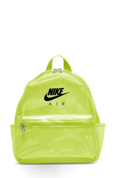 Nike Mini Jdi Clear Backpack In Clear Volt/ Volt/ Black