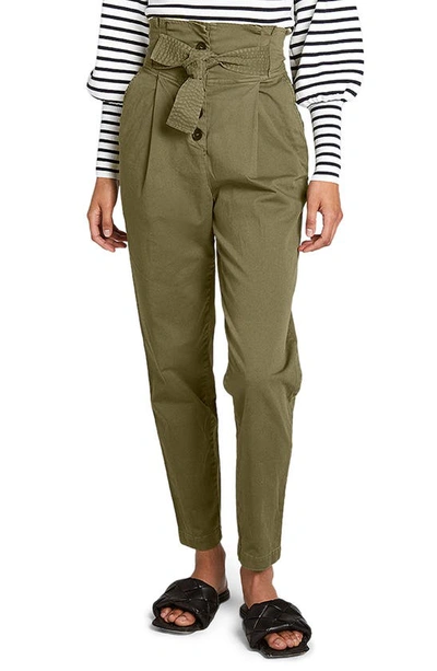 A.l.c Krew High-waisted Tie-waist Pants In Olive/army