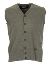 DSQUARED2 BUTTONED VEST IN GREEN