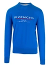 Givenchy Wool Pullover In Ocean Blue Color In Blue